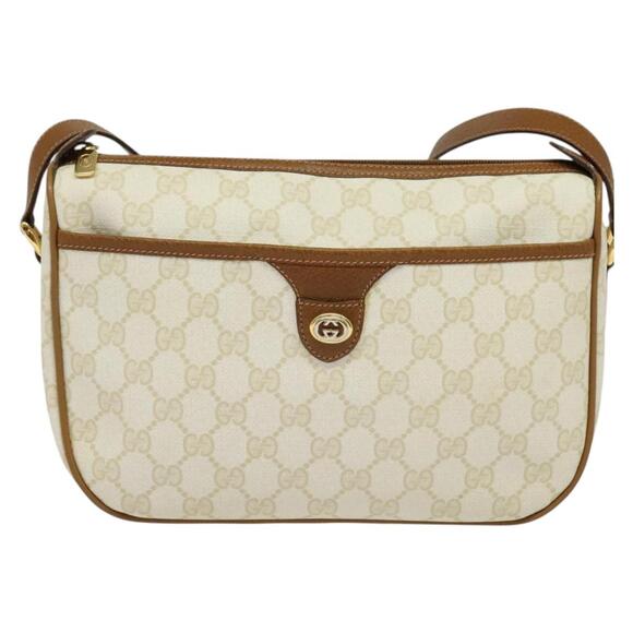 GUCCI GG Supreme Shoulder Bag Pvc White Gold 89 02 077 - Picture 2 of 16